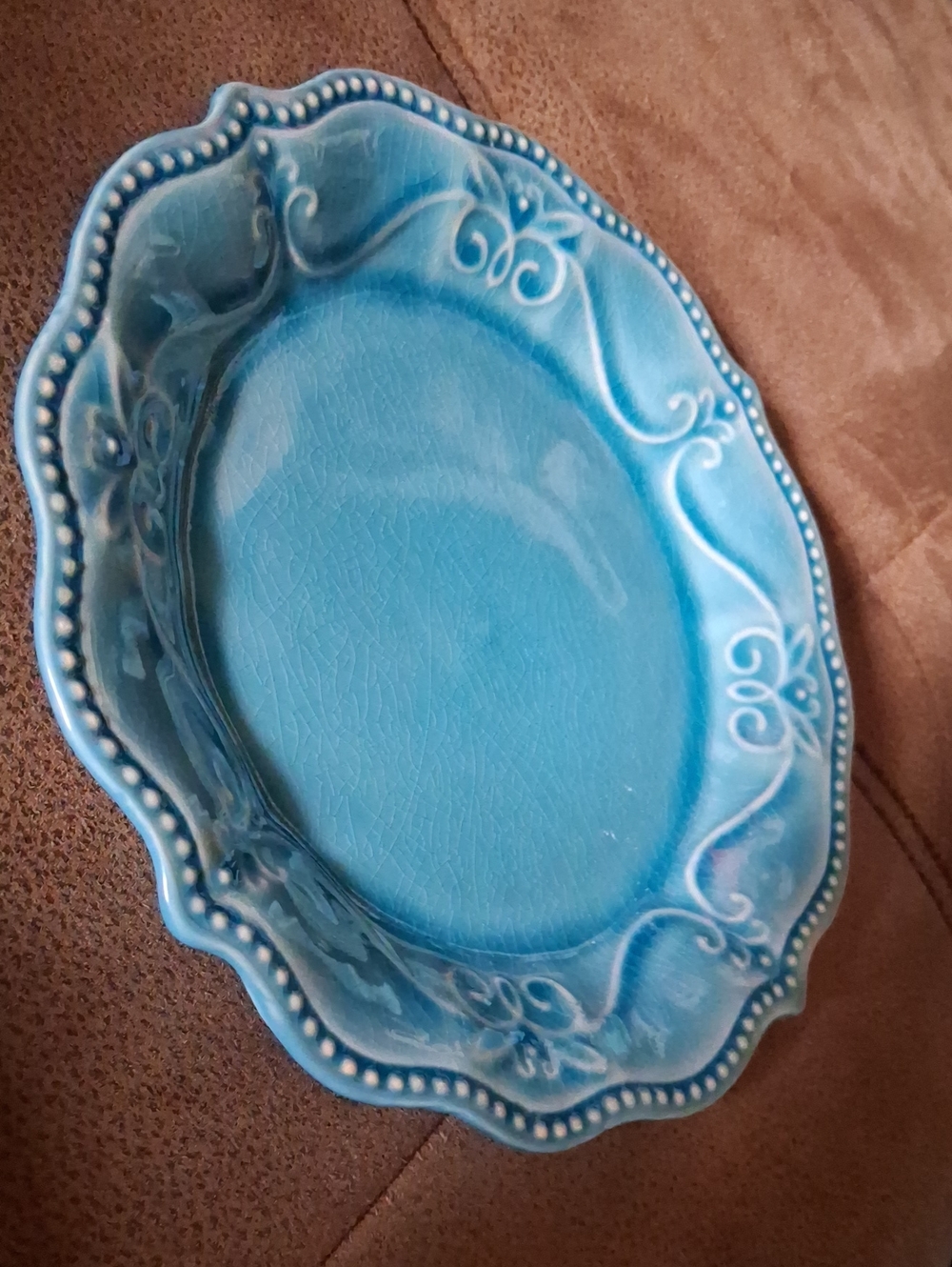The Pioneer Woman Blue Denim Scalloped Edge Salad/Dessert Plate